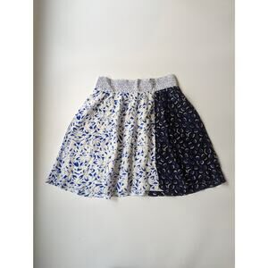 Maeve Anthropologie Size Small Blue White Floral Pattern Flowy Skirt